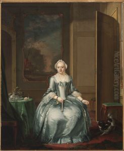 Portret van een Dame, Mevrouw Krook van Harpen. by Hendrik Pothoven