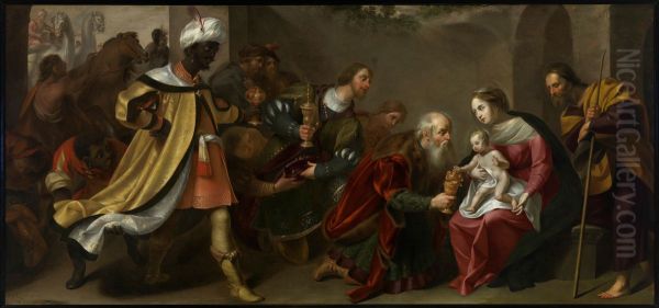 De aanbidding van de koningen. - view 1