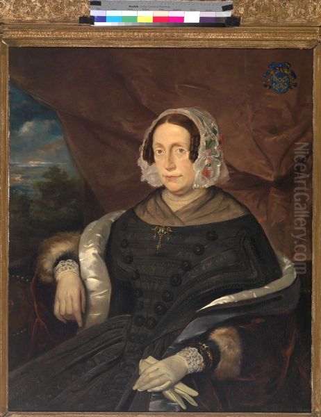 Portret van mevrouw A.M. IJzendoorn-Imans. - view 1