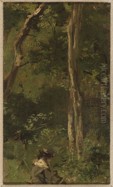 Dame in het bos. - view 1