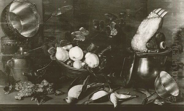 VERVALLEN Stilleven met vruchten en dode vogels, - view 1