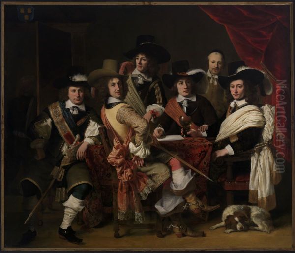 De krijgsraad der Goudse schutterij onder leiding van kolonel Govert Suijs. - view 1