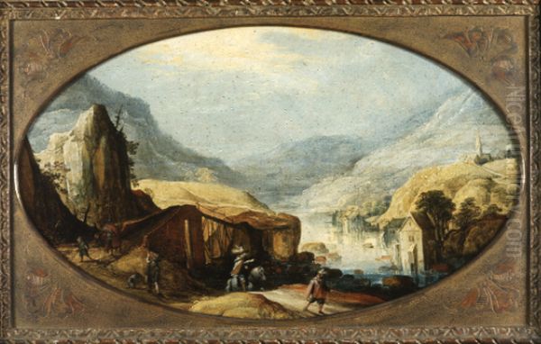 VERVALLEN Berglandschap met watermolens, - view 1