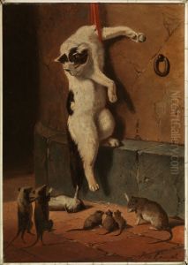 Kat met muizen. Kat met muizen.