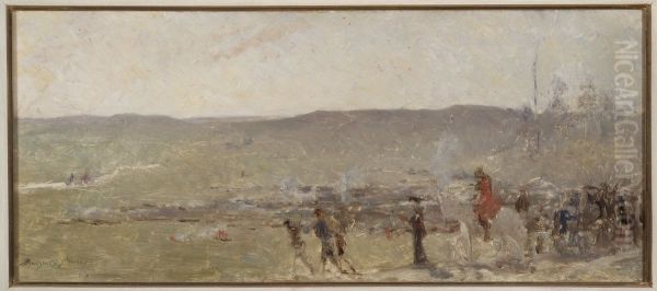 Landschap met soldaten. - view 1