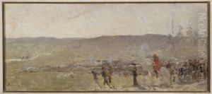 Landschap met soldaten. Landschap met soldaten.