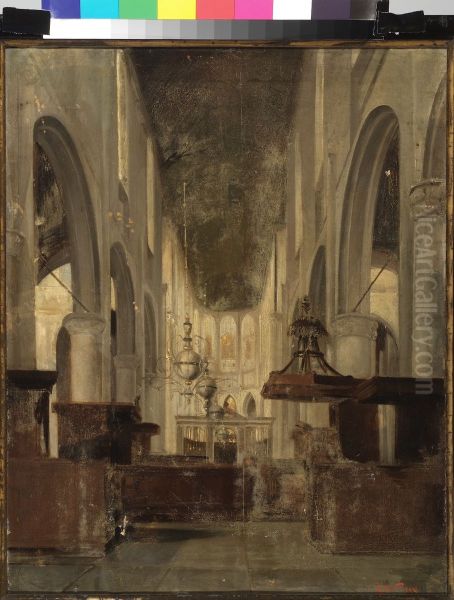 Het interieur van de St. Jan te Gouda, gezien naar het koor. - view 1