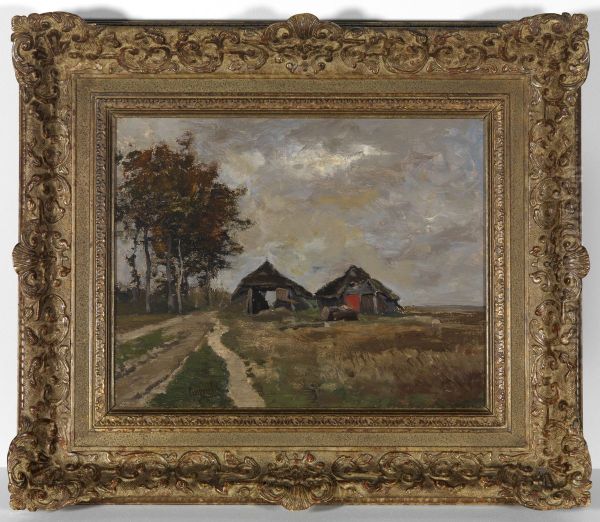 Twee schuren aan een pad. - view 1
