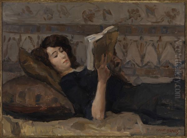 Meisje, lezend op een divan. - view 1