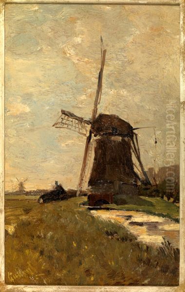 Polderlandschap met molens. - view 1
