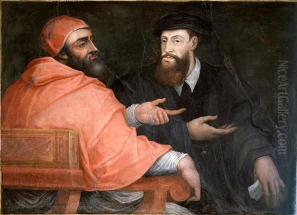 Papa Clemente VII e l'imperatore Carlo V a colloquio - view 1
