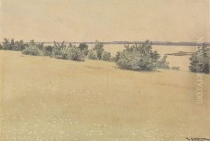 Meadow and Trees by the Sea by Theodor Kittelsen