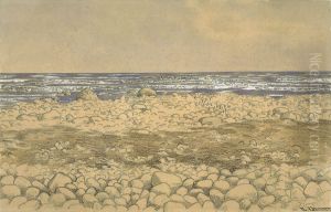 Waves breaking and Seabirds by Theodor Kittelsen
