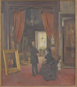 Mr. and Mrs. Samuel Putnam Avery in their gallery by Ignacio Leon y Escosura