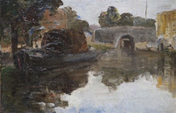 Turf barge at Leeson Street Bridge - view 1