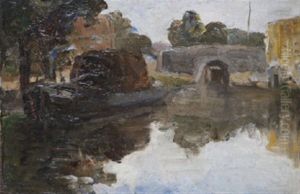 Turf barge at Leeson Street Bridge