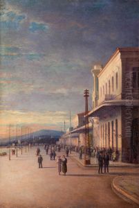 Promenade at the harbor of Volos Promenade at the harbor of Volos