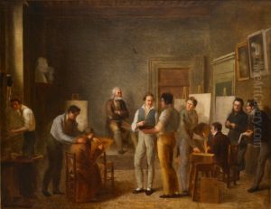 La Classe de peinture a l'ecole de dessin de Lyon by Jean-Marie Jacomin by Jean-Marie Jacomin