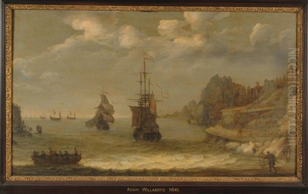 Nederlandse koopvaardijschepen in een buitenlandse baai - view 1