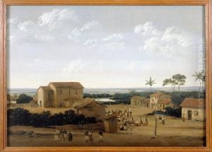 Een nederzetting in Brazilie by Frans Post