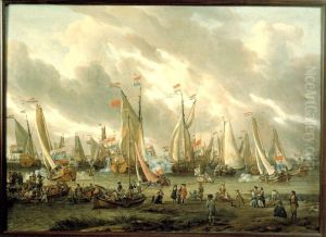 Mock fight on lake IJ in honor of Tsar Peter the Great on 1 september 1697