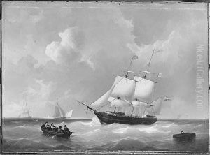 Het barkschip Nicot van rederij Wuste & Hintzen te Amsterdam onder zeil