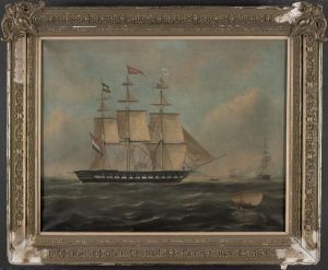 Het fregatschip India van rederij A. van Hoboken by Govert Van Emmerik