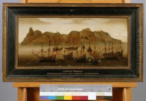 Een retourvloot ter rede van St. Helena