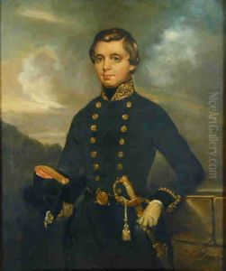 Portrait of a Dutch naval officer by Lambertus Johannes Hansen
