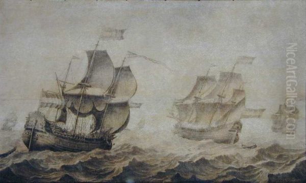 Een walvisvaarder en twee fluitschepen - view 1