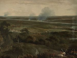 Tocht naar Chatham, 1667, gezien vanaf een heuvel bij Rochester