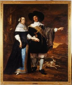 Portret van Willem van der Zaan en zijn echtgenote Agatha (Aechje) van der Eijck by Abraham Lambertsz van den Tempel