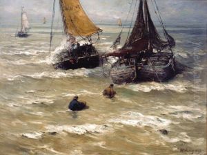 Klaar voor het vertrek by Hendrik Willem Mesdag