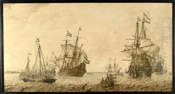 Schepen op de rede van Amsterdam - view 1
