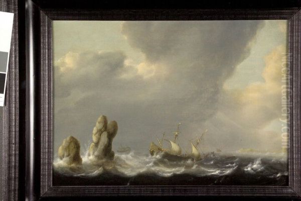 Schip op een stormachtige zee - view 1