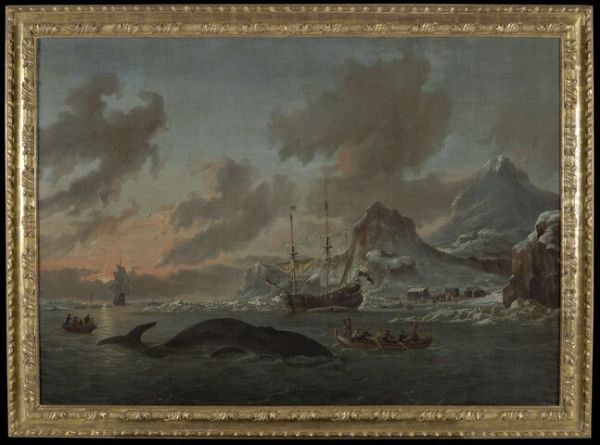 Walvisvangst bij de kust van Spitsbergen - view 1