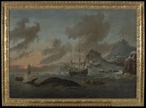 Walvisvangst bij de kust van Spitsbergen