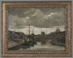 De Haringkade met seinpost te Scheveningen by Floris Arntzenius