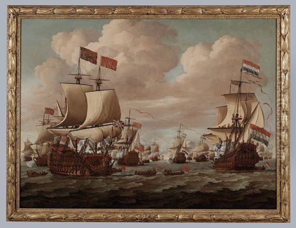 Ontmoeting tussen de Nederlandse en Engelse vloot met de Prince en de Gouden Leeuw - view 1