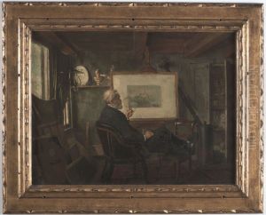 Johan Adolph Rust in zijn atelier