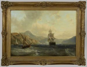 Zeilschepen in een baai