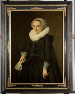 Portret van een onbekende vrouw by Nicolaes Eliaszoon Pickenoy