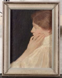Portret van een dame en profil Portret van een dame en profil