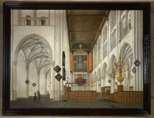 Interieur van de Grote of Sint Laurenskerk te Alkmaar