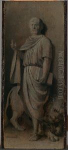 Vier evangelisten: Marcus by Caesar Van Everdingen