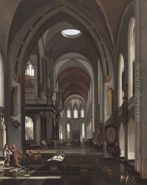 Interieur van een gefantaseerde katholieke kerk - view 1