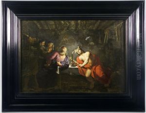 Zeus en Hermes in de hut van Philemon en  Baucis.