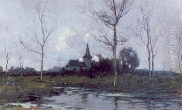 Landschap met dorpskerk - view 1