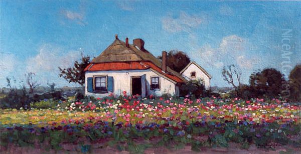 Boerderij met bloeiende border - view 1