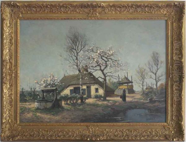 Boerderij met waterput en boerin - view 1
